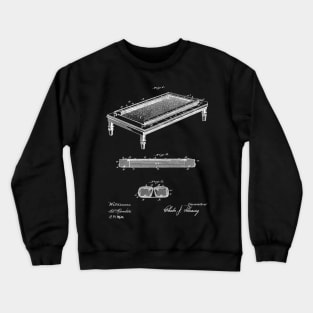 Folding Billiard Table Vintage Patent Hand Drawing Crewneck Sweatshirt